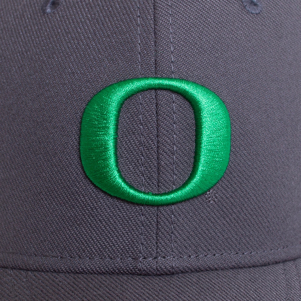Classic Oregon O, Nike, Grey, Curved Bill, Polyester Blend, Accessories, Unisex, Football, Rise, Structured, Flex, Hat, 799101